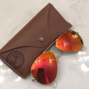 Used Aviator Red/Orange Ray Bans